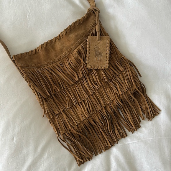 Ralph Lauren Suede Cross Body Fringe Bag - Picture 4 of 14